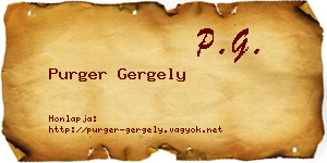 Purger Gergely névjegykártya